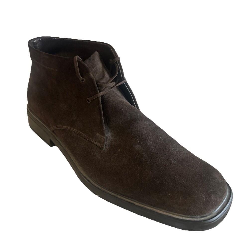 Salvatore Ferragamo Mens 10D Chukka  Boots Italian Brown Suede Leather  Italy